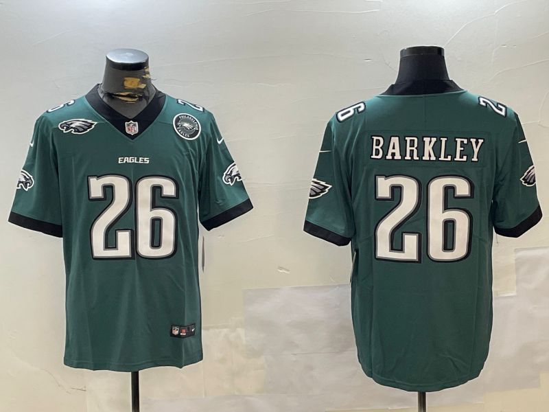 Men Philadelphia Eagles #26 Barkley Green Second generation 2024 Nike Limited NFL Jersey style 4